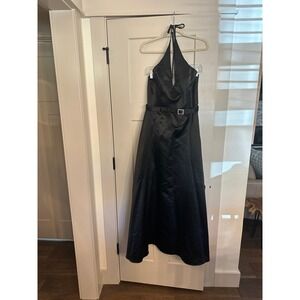VTG Scott McClintock Long Black Dress PROM Dress Halter Cocktail Formal Size 12